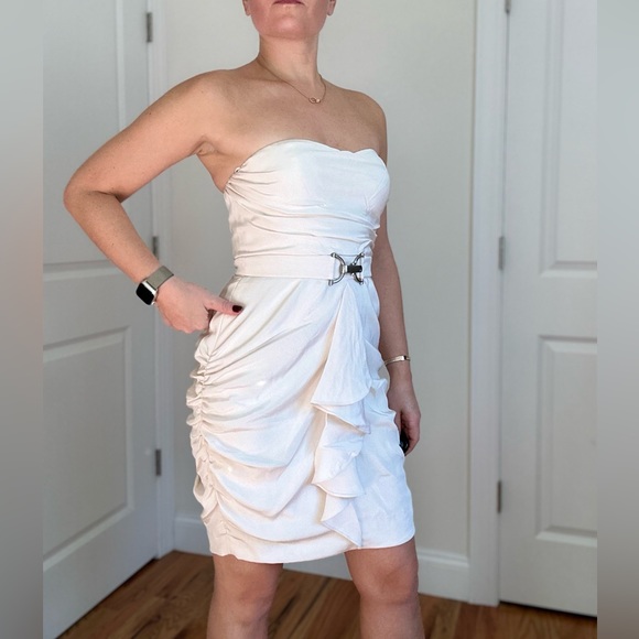 100% Silk Crepe Designer Mini Cocktail Dress - Picture 4 of 12